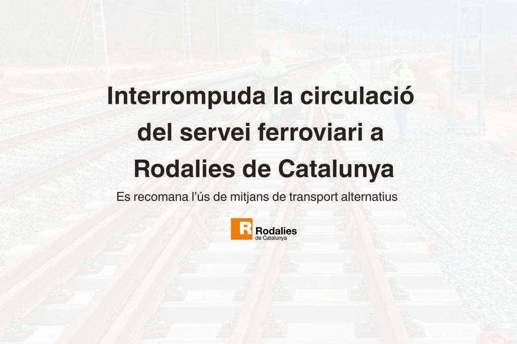 Cartel indicativo de que el servicio de trenes no funciona en Cataluña