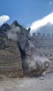 Desprendimiento en el Castillo de Escalona: La muralla de la fortaleza de Toledo sufre un derrumbe parcial